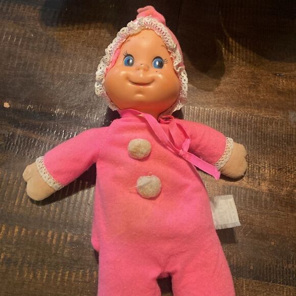 Vintage plush toys Bundle Mattel Baby Beans, wind up bear,Dankin pink elephant - Picture 14 of 14